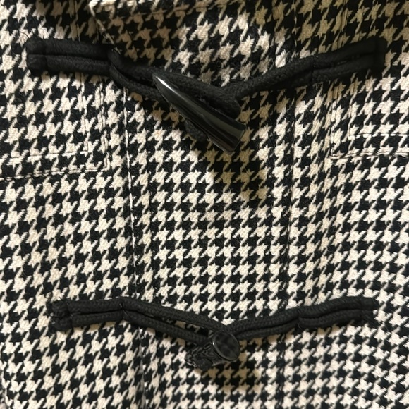 Unique houndstooth wool coat with hood - Picture 3 of 7